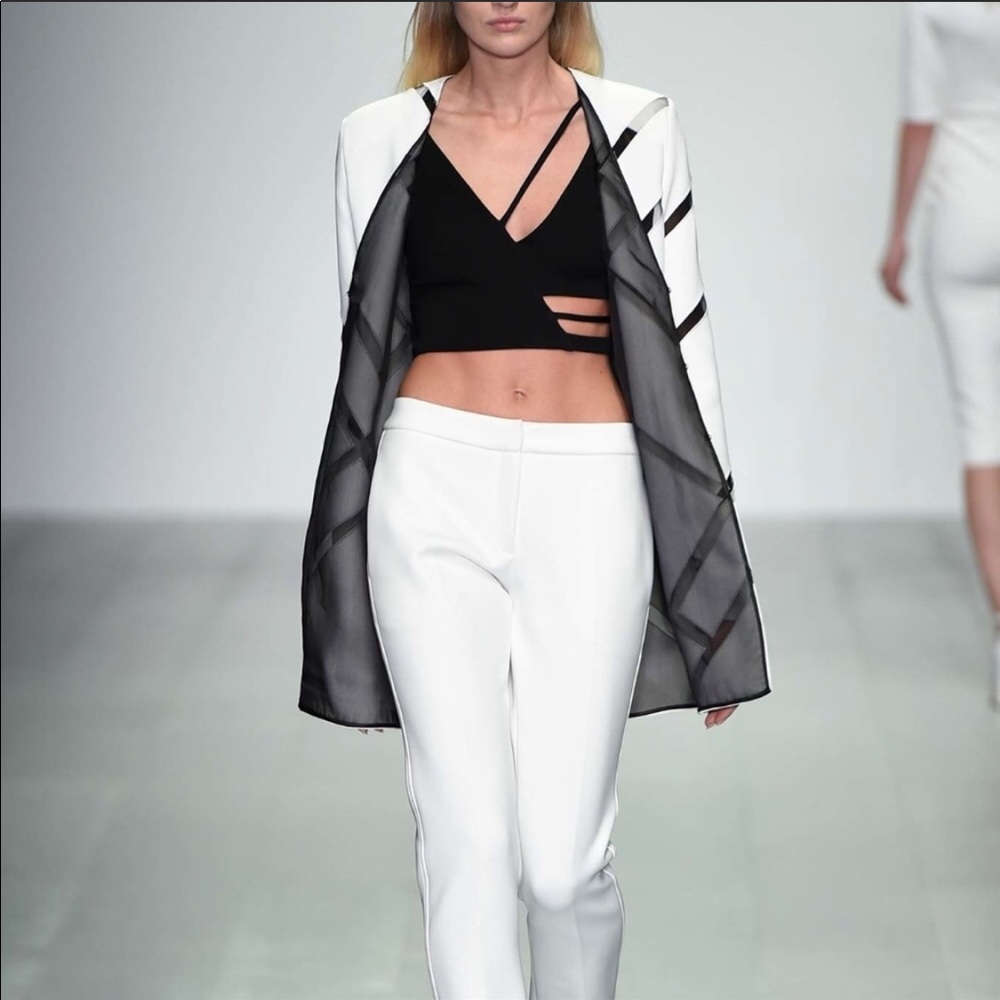 David Koma strappy architectural crop top